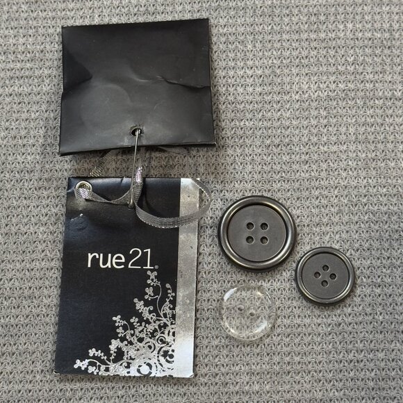 Rue 21 Womens Red Pea Coat Double Breasted Long Sleeve Belted Zip Pockets Size M - Picture 9 of 16